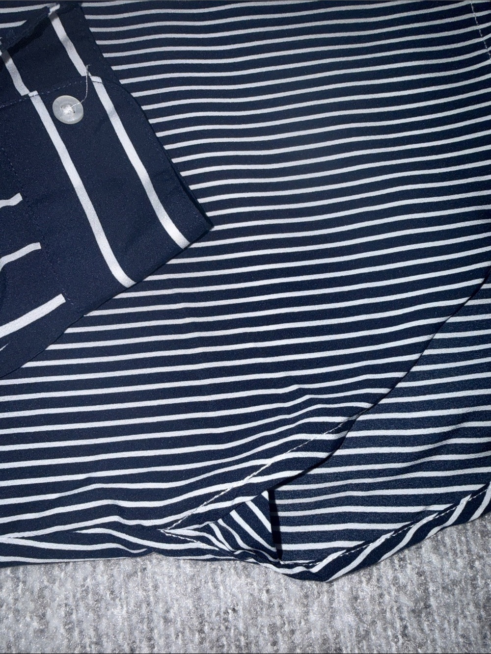 Lauren Ralph Lauren Navy and White Striped Button-Up Shirt Size M - Picture 6 of 10